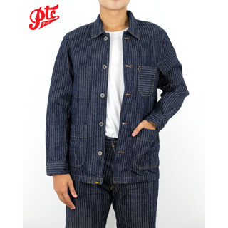 เสื้อแจ็คเก็ต ONI DENIM ONI-03101-HJS COVERALL DROP-NEEDLE STITCHING JACQUARD STRIPED DENIM