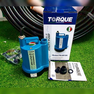 TORQUE ปั๊มจุ่ม รุ่น TQ-M120 120วัตต์ ท่อออก 3/4"-1นิ้ว 0.16แรงม้า HEADMAX 6.5เมตร ดูดน้ำได้แห้งสุดเพียง 2 มม ปั๊มแช่