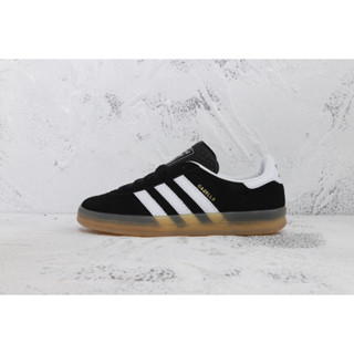 Adidas Originals Gazelle INdoor ขาวดำ ลื่นสไตล์วินเทจแฟชั่นต่ำด้านบนกีฬารองเท้าลำลองแท้100%ผู้ชายผู้หญิงH06259