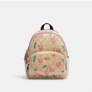 ✴️แท้ 💯% เป้มินิ mini Court Backpack In Signature Canvas With Heart Cherry Print