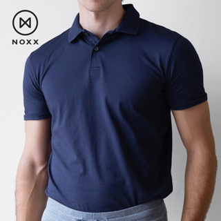 NEW Noxx Polo T-shirt: เสื้อยืดโปโล ผ้าพรีเมี่ยม พีม่าคอตต้อน สีกรมท่า (Premium Pima Cotton)