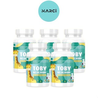 [5 กระปุก]Toby DHA Bio Oil Brand โทบี้ ไบโอ ออย วิตามินอาหารเสริมสำหรับเด็ก [30 แคปซูล]