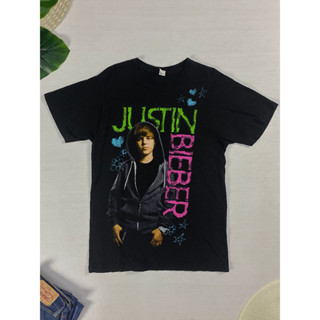 เสื้อยืด Justin Bieber แท้ ตอกปี 2010 สีดำ ลายใหญ่ สวยๆ สภาพใหม่มาก Size M