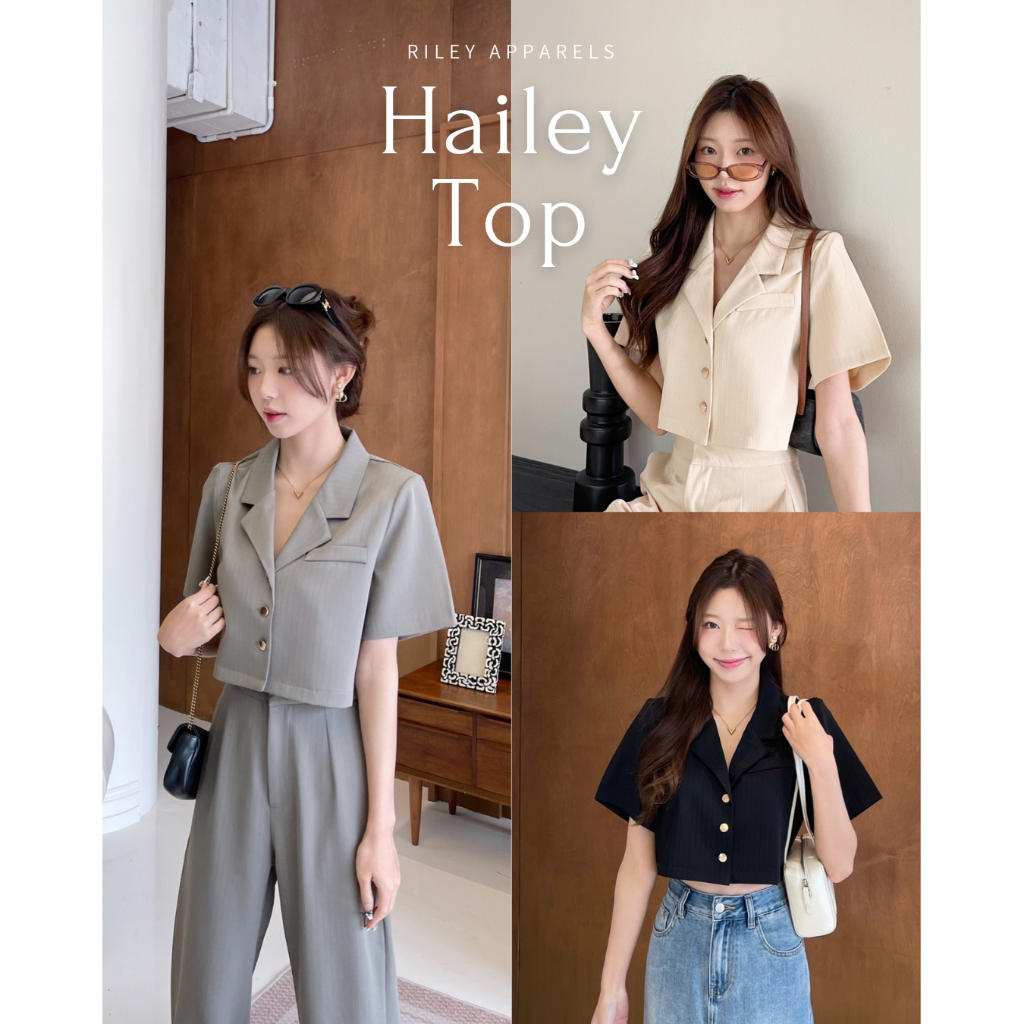 Riley.apparels - Hailey Top 9072 (ได้เฉพาะเสื้อ) มีฟองน้ำซับบ่าติดกระดุมเข้าออกเองได้