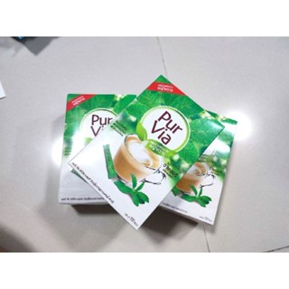 Pur via Stevia เพอร์ เวียร์ สตีเวีย 100ซอง ผลิตภัณฑ์ให้ความหวานแทน้ำตาล ผสม สารสกัดหญ้าหวาน