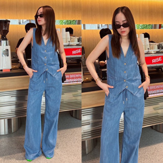 “Classic denim vest set”💙(670฿ฟรีส่ง) ที่สุดของที่สุด รุ่นนี้ใส่ขึ้นมาแล้วหรูหรามากค่า ให้ความคลาสสิคแบบเลิศสุดๆ tshop