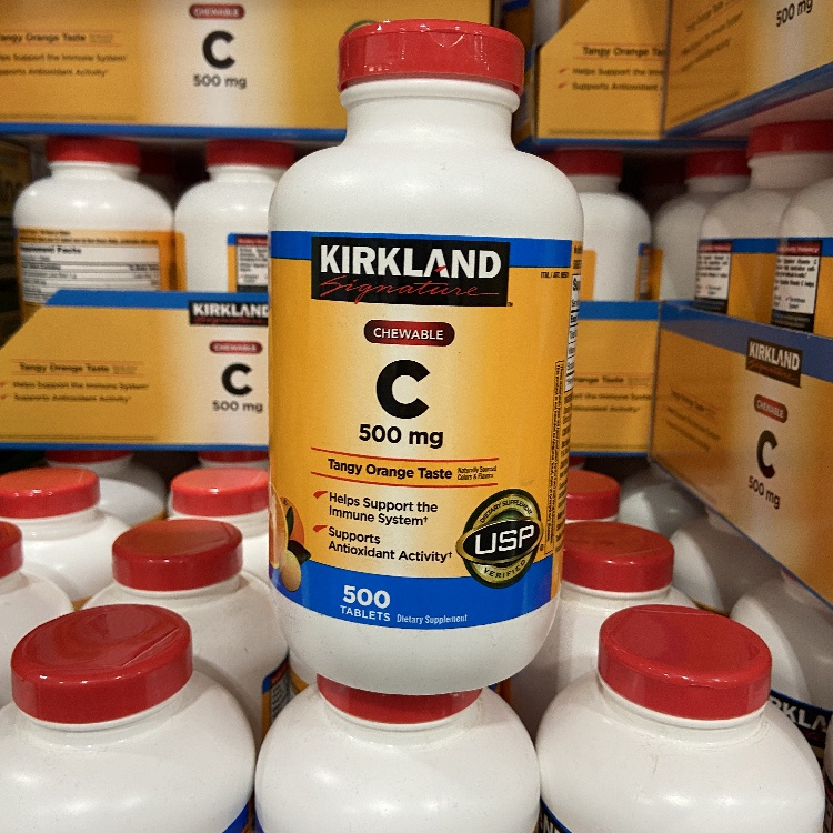 Kirkland Vitamin C วิตามินซี แบบอม 500 mg 500 เม็ด 🍊🍊ของแท้จาก อเมริกา100%🍊🍊Exp.10/24