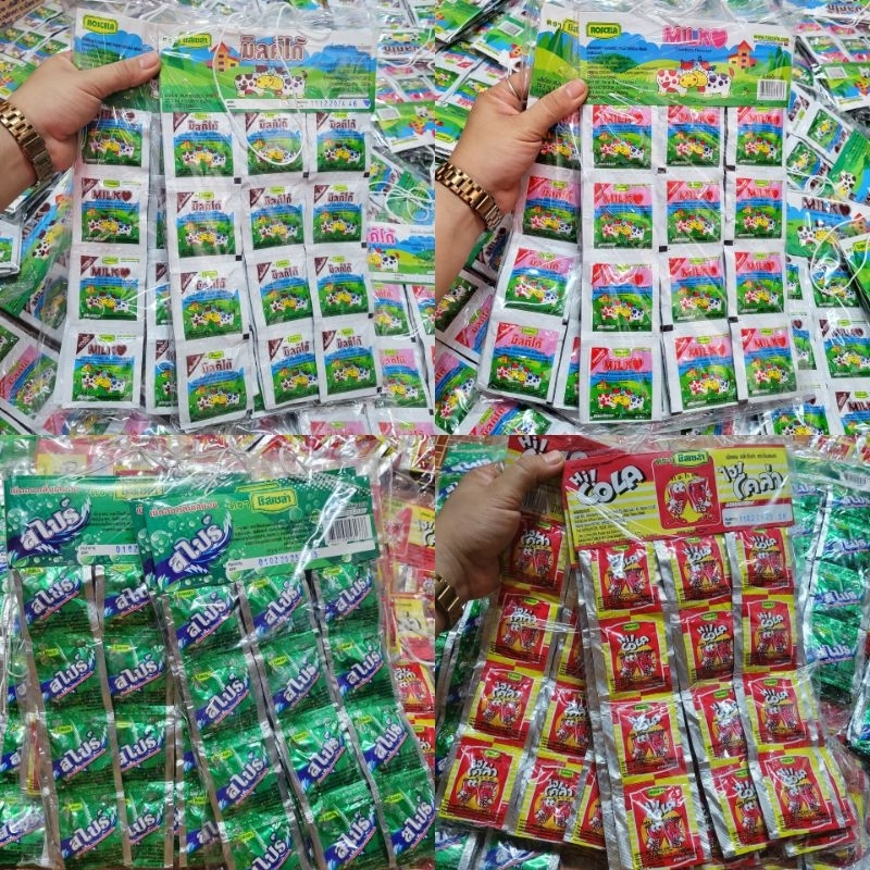 พร้อมส่ง ขนมยุค90 เม็ดอมกลิ่นโคล่า เม็ดอมกลิ่นสไปร์(1แพ็ค24ชิ้น)