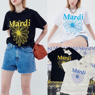 Mardi flower t-shirt🌼🖤🩵(320฿) เสื้อยืดลายดอกไม้สุดฮิต งานชนช็อปแบรนด์ดังเกาหลีเลยค่าา ผ้ายืด ทรงสวย valen