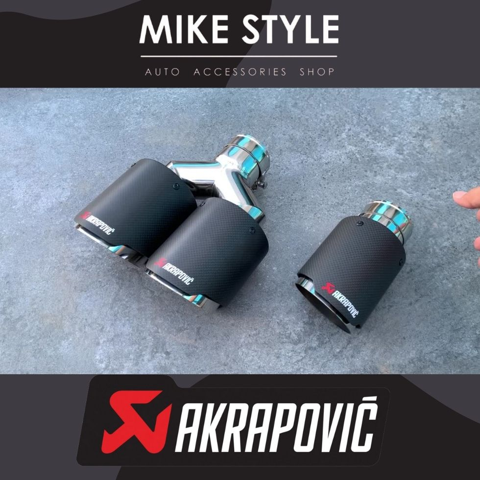 ปลายท่อคาร์บอน AKRAPOVIC แบบคู่ / แบบเดี่ยว เข้า 2.5 นิ้ว ออก 4 นิ้ว