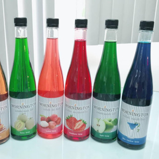 Mornington Syrup fruit กลุ่มรสผลไม้ ขนาด 750ml มินต์  เลม่อน ลิ้นจี่ สตอเบอรี่ บลูคูราโซ่ เมล่อน พีช กีวี่ เสารส