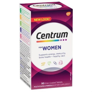 Centrum for Women 90 Tablets เซ็นทรัม วิตามินบีรวม สำหรับผู้หญิง 90 เม็ด