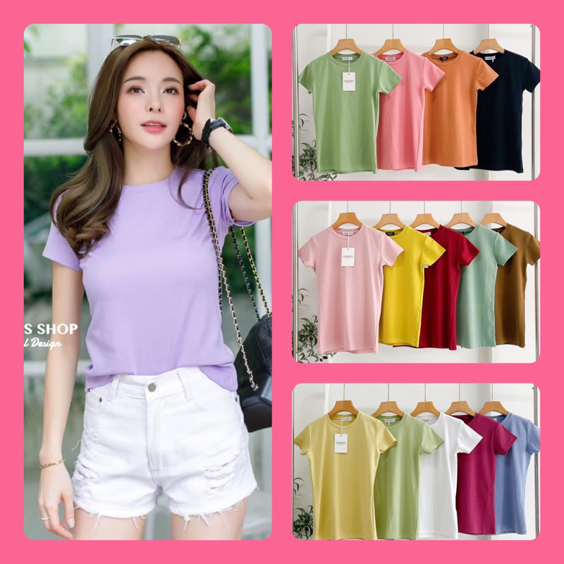 เสื้อยืด สีพื้น gi-ants 💕