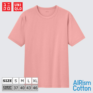 เสื้อยืดแขนสั้น Uniqlo AIRism Cotton - 11 Pink