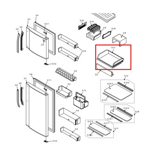 อะไหล่แท้ศูนย์/ช่องแช่เนื้อตู้เย็นชาร์ป/ตำแหน่ง5-11เท่านั้น/Fresh case/UYOK-A520CBFA