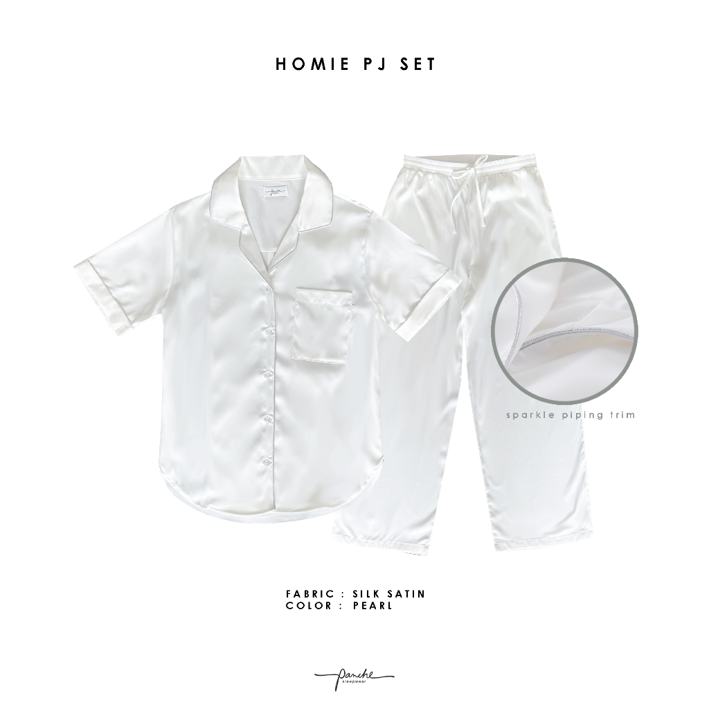 Panche.Sleepwear ชุดนอนรุ่น Homie สี Pearl