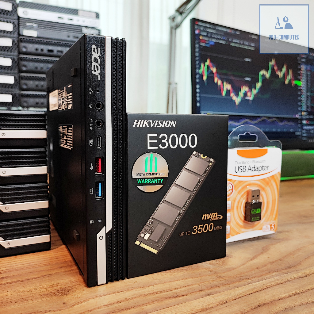 คอมพิวเตอร์มินิ ACER Mini - CPU i5-8500T Max 3.5GHz [Gen8] + SSD M.2 NVMe + WIFI + Bluetooth เคสเล็ก