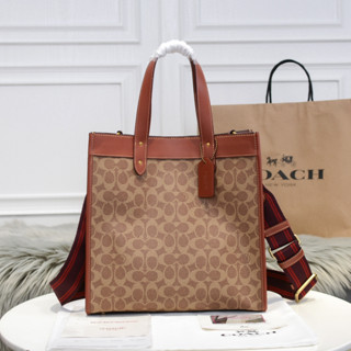 ของแท้ 💯%Coach new tote bag กระเป๋าแฟชั่นสตรีมือ Messenger C0776 (ความจุสูง)