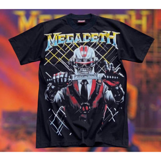 BTHD เสื้อยืดคอฟิต รุ่น MEGADEATH BLACK TEE สีดำ สไตล์วินเทจ