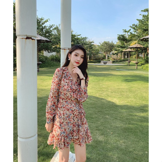 🔥1160🔥พร้อมส่ง ส่งไว ทันใจ ร้านคนไทยค่ะ❤️ชุดเดรสสั้น Mini Dress แขนยาว กระโปรงทรงเอ