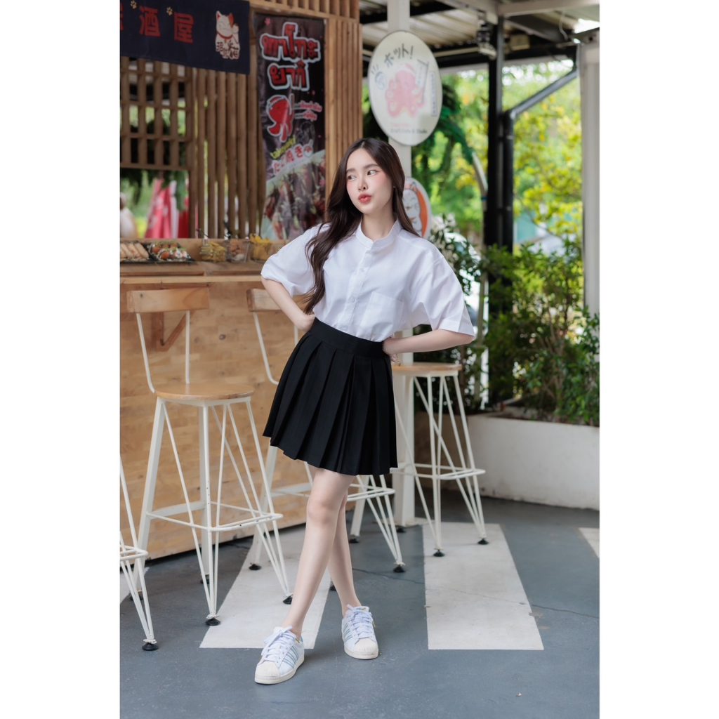 กระโปรง พลีท จีบทวิส เอวขอบ กระโปรงพลีท เอวขอบจีบทวิส ผ้านาโน เนื้อผ้าหนา ผ้าทิ้งตัวมีน้ำหนัก ความยาว 16,18 เอว 23-30 “ - รูปที่ 6