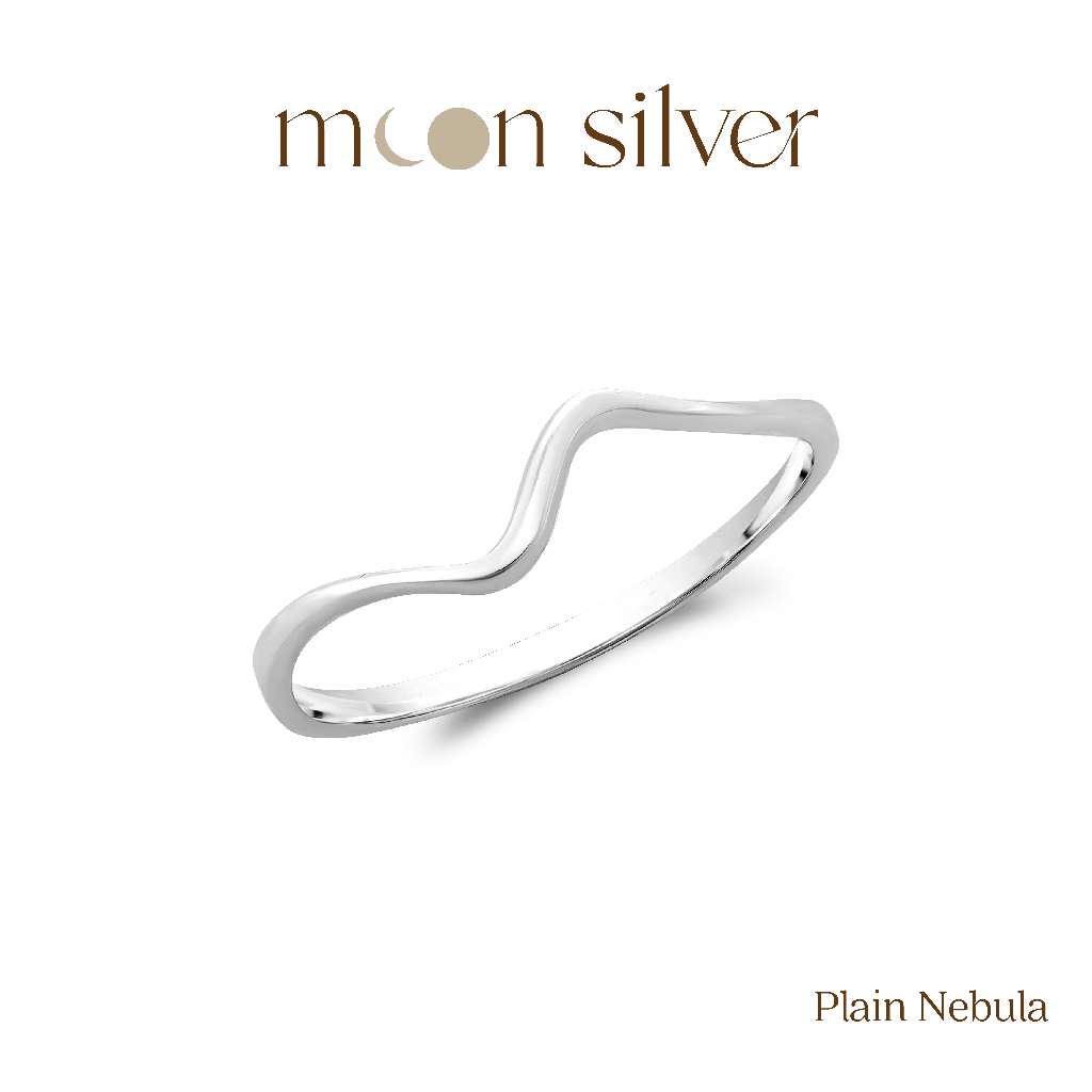 Moonsilver แหวนเงิน รุ่น Plain Nebula แหวนเงินแท้925 แหวนมินิมอล