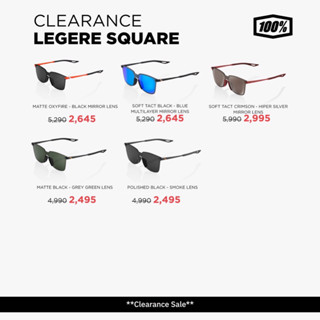 [Code 12DD88] แว่นกันแดด 100% Legere Square แว่นปั่นจักรยาน Clearance Sale