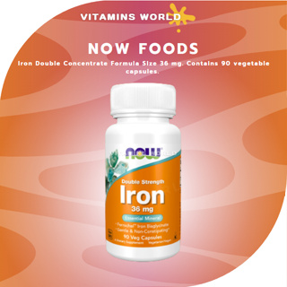 Now Foods, Iron Double Concentrate Formula Size 36 mg. Contains 90 vegetable capsules. (V.410)