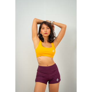 Sport Bra - Classic : Mustard สปอร์ทบรา รุ่นคอกว้าง วิ่ง/โยคะ/ว่ายน้ำ/ออกกำลังกาย