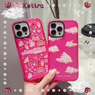 💜Kettra💜การ์ตูน สีชมพู เคสใส รุ้ง เมฆ iPhone 11 14 pro max ป้องกันการหล่น ขอบเต็ม หวานสวย เรียบง่ายcase for iPhone 12 13