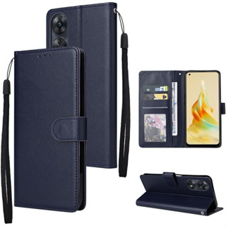 เคสหนังฝาพับ Oppo Reno 8T  มีช่องใส่นามบัตร