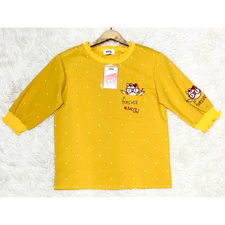 เสื้อยืดผ้าเด้งเกาหลี งานปัก อก 36”