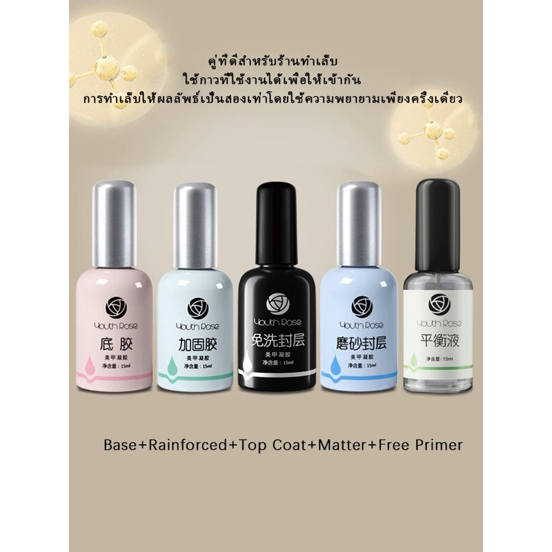 เบส เบสกุหลาบ​ ท็อป​ 🔥Youth rose base&hard&top coat&matter #ROSE