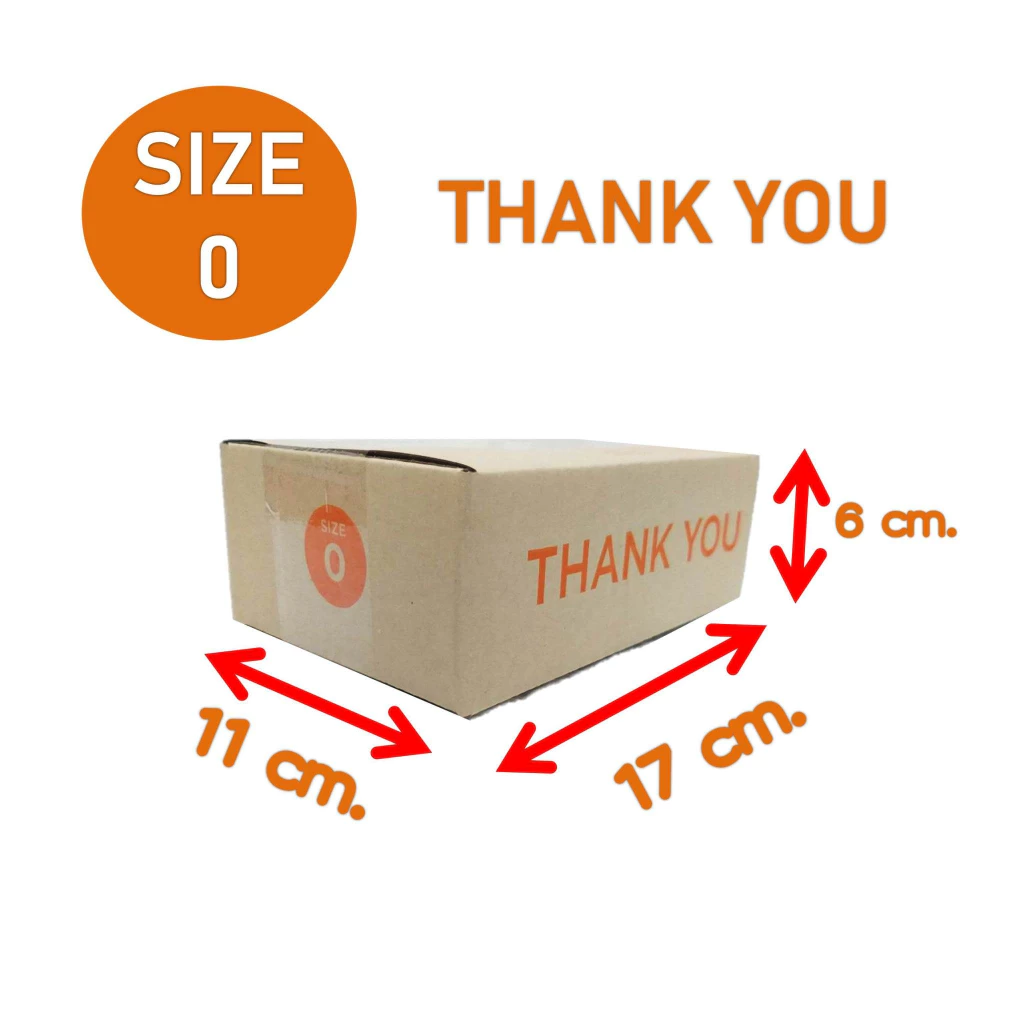 กล่องพัสดุ กล่อง ปณ เบอร์ 0 ลายThank you กระดาษหนา 3 ชั้น กระดาษ KI125 หนา แข็งแรง ไม่บุบง่าย