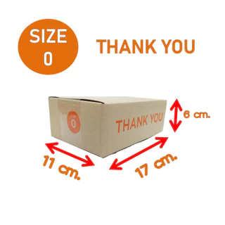 กล่องพัสดุ กล่อง ปณ เบอร์ 0 ลายThank you กระดาษหนา 3 ชั้น กระดาษ KI125 หนา แข็งแรง ไม่บุบง่าย