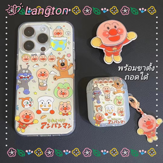 🌈Langton🌸ขาตั้ง ถอดได้ อันปังแมน การ์ตูน iphone 11 14 pro max ป้องกันการหล่น เส้นขอบโปร่งใส น่ารัก case for iPhone 12 13