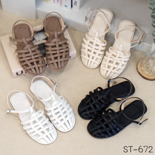 ST-672 รองเท้ารัดส้น สายเกี่ยว หนังนิ่ม เป็นงานส้นแบน