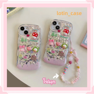 🎁ส่งของขวัญ🎁เคสไอโฟน สำหรับ 11 13 for iPhone Case 14 12 Pro Max น่าสนใจ ตลก โซ่มุก กันกระแทก ปกป้อง เคสโทรศัพท์