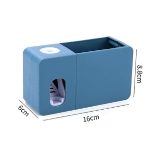 เครื่องบีบยาสีฟันอัตโนมัติ มีที่เก็บแปรงสีฟันติดผนัง และวางของในห้องน้ำ กล่องเก็บแปรงสีฟัน บีบยาสีฟัน BO-S007