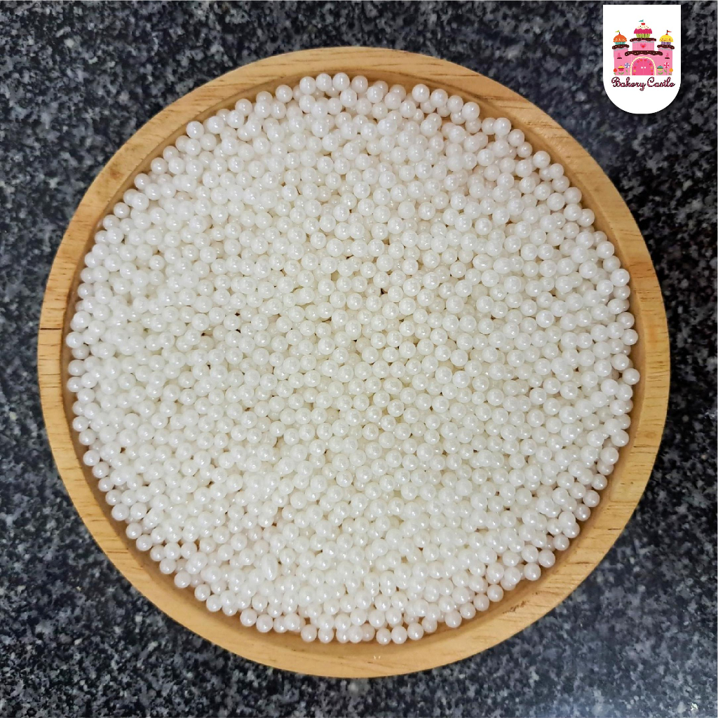 Sprinkles White น้ำตาลแต่งเค้ก สีขาว (50 กรัม) ขนาด 4มิล 7มิล 10มิล