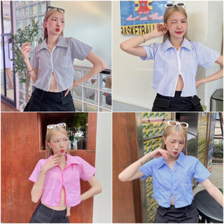 “ Sweetie zip crop top “ (ซิปรูดขึ้นลงได้) - Swanashop