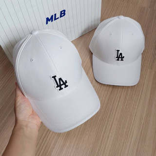 พร้อมส่ง MLB Premium Athleisure Structured Ball Cap หมวกสีขาว logo LA