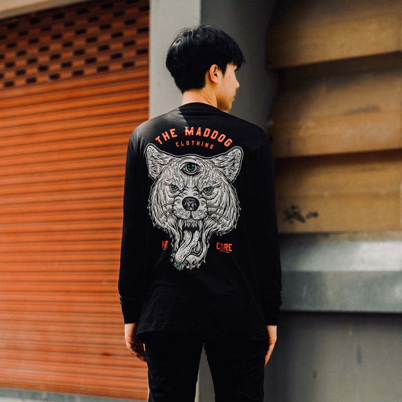 Maddogstreet ® เสี้อยืดแขนยาว ลาย รุ่น หมา 3 Eye เสื้อยืดผู้ชาย