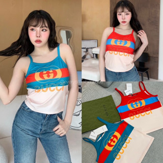 Gigi tank top❤️(290฿ฟรีส่ง) เสื้อกล้ามสายเดี่ยวแบรนด์ดัง รุ่นนี้น่ารักสวยเด่นมากกกๆค่าา ผ้าพิมพ์สกรีนลายด้านหน้า valen