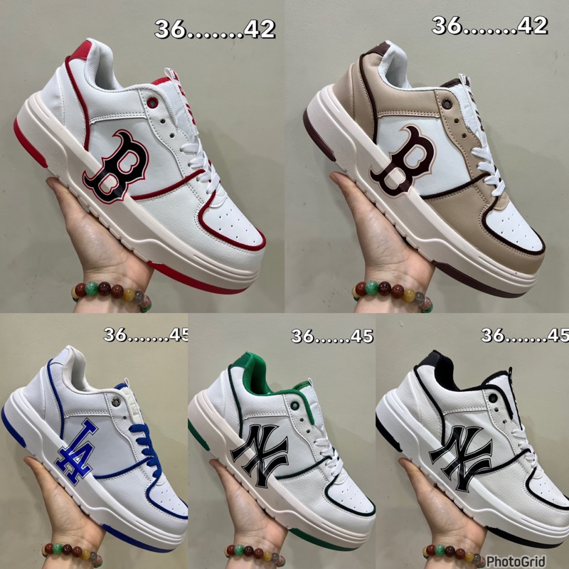 💢รองเท้า💢 MLB Chunky liner สไตล์เกาหลี รองเท้าผ้าใบบอสตัน NY ใส่สบายพื้นนิ่มมาก