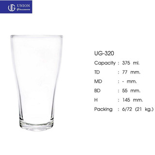 แก้วน้ำ UG-320 , TD 77 (m.m.), H 145 (m.m.) 13 Oz แก้ว