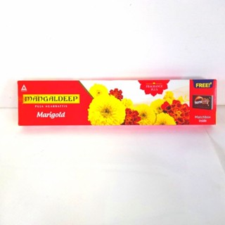 Mangaldeep Marigold Agarbatti ,2 Packs x 38 Sticks (Free Matchbox Inside)/กำยาน/ ธูปหอม/ อินเดีย​แท้​พร้อมส่ง