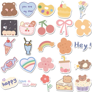 [พร้อมส่ง] สติ๊กเกอร์ พี่หมีสายเกา ชุด 102 ชิ้น กันน้ำ สําหรับติดตกแต่ง