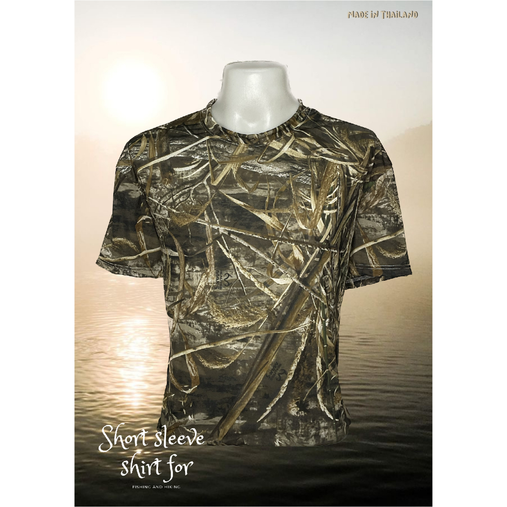 เสื้อพิมพ์ลาย สำหรับนักตกปลาและสายแคมป์-เดินป่า ขนาดฟรีไซต์