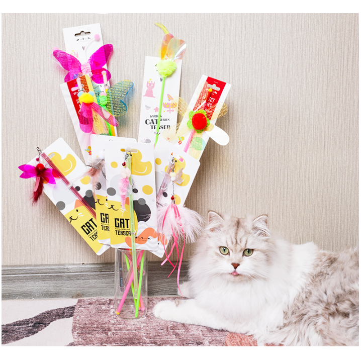 Ming ไม้ตกแมว แบรนด์ Amy&Carol ไม้ตกแมวฟรุ้งฟริ้ง ของเล่นแมว พร้อมส่ง